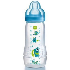 Uensartet lige ud psykologi MAM Baby Bottle sutteflaske, 330 ml., BPA fri, dreng